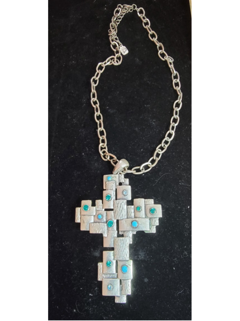 Yousi Huge Dramatic & Colorful Cross Statement Necklace